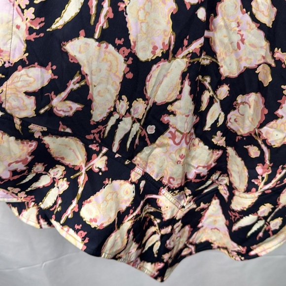 A.L.C. Emery Maritime Midi Dress Navy Multi Floral Asymmetric Belted Romantic 2 - Picture 6 of 16